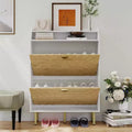 Acekool Shoe Cabinet with 3 Tilt Drawers, Adjustable Hidden Shoe Organizer, Slim White Entryway & Hallway Storage, 45 H x 31.18 W x 9.17 D