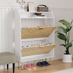 Acekool Scarpiera con 3 Cassetti Inclinati, Scarpiera Nascosta Regolabile, Porta Scarpe Sottile per Ingresso e Corridoio, 114,3 A x 79,2 L x 23,3 P cm