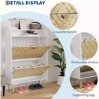 Acekool Scarpiera con 3 Cassetti Inclinati, Scarpiera Nascosta Regolabile, Porta Scarpe Sottile per Ingresso e Corridoio, 114,3 A x 79,2 L x 23,3 P cm