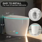 Dyonery Smart Toilet, Coperchio con apertura/chiusura automatica, Barriera in schiuma, WC allungato senza serbatoio, Sedile riscaldato, Scarico automatico