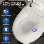 Dyonery Smart Toilet, Coperchio con apertura/chiusura automatica, Barriera in schiuma, WC allungato senza serbatoio, Sedile riscaldato, Scarico automatico