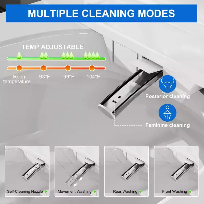 Dyonery Smart Toilet, Coperchio con apertura/chiusura automatica, Barriera in schiuma, WC allungato senza serbatoio, Sedile riscaldato, Scarico automatico