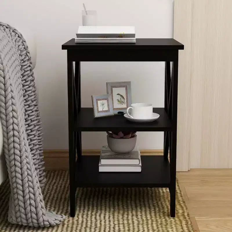 MAYEERTY Oxford Small Side Table, Sturdy MDF Material Legs, Black