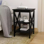 MAYEERTY Oxford Tavolino, Robuste Gambe in Materiale MDF, Nero