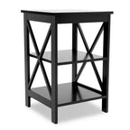 MAYEERTY Oxford Tavolino, Robuste Gambe in Materiale MDF, Nero