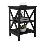 MAYEERTY Oxford Tavolino, Robuste Gambe in Materiale MDF, Nero