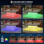 COZONY Tavolino da caffè quadrato, Tavolino moderno per soggiorno con effetto luce ambientale integrato