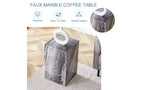 Tavolino da caffè rettangolare in MDF TUYOHW con texture naturale, Tavolino da salotto minimalista, Tavolino d'accento di lusso per soggiorno