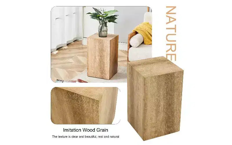Tavolino da caffè rettangolare in MDF TUYOHW con texture naturale, Tavolino da salotto minimalista, Tavolino d'accento di lusso per soggiorno