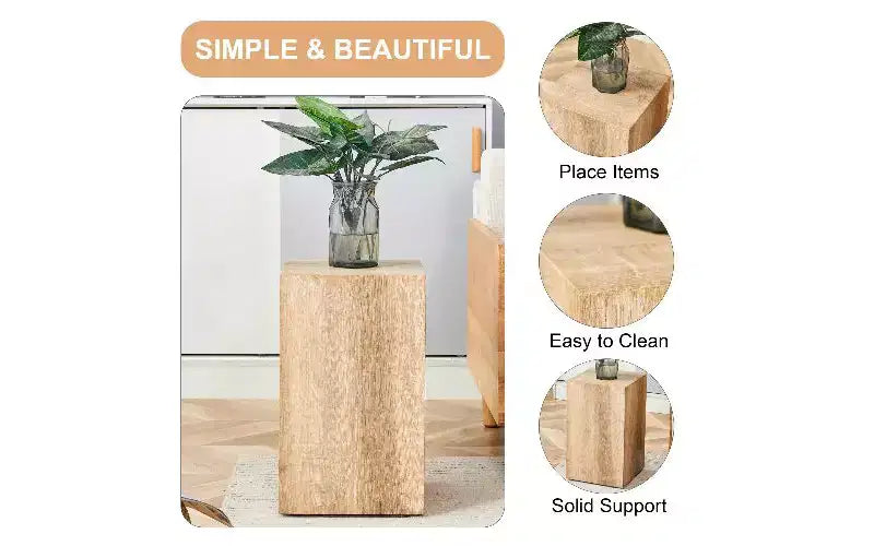 Tavolino da caffè rettangolare in MDF TUYOHW con texture naturale, Tavolino da salotto minimalista, Tavolino d'accento di lusso per soggiorno