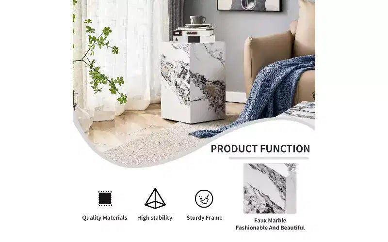 Tavolino da caffè rettangolare in MDF TUYOHW con texture naturale, Tavolino da salotto minimalista, Tavolino d'accento di lusso per soggiorno