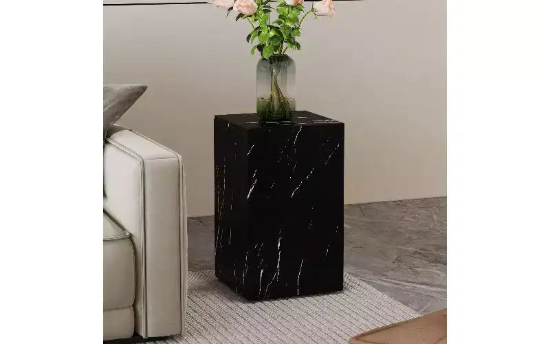 Tavolino da caffè rettangolare in MDF TUYOHW con texture naturale, Tavolino da salotto minimalista, Tavolino d'accento di lusso per soggiorno