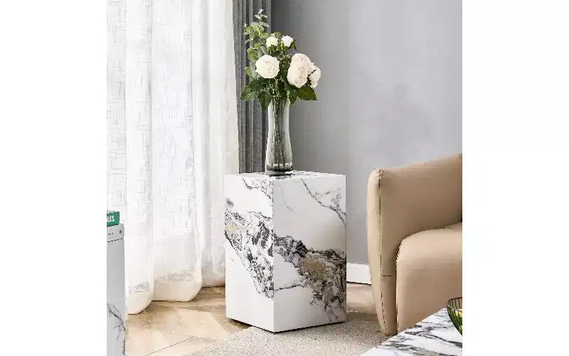 Tavolino da caffè rettangolare in MDF TUYOHW con texture naturale, Tavolino da salotto minimalista, Tavolino d'accento di lusso per soggiorno