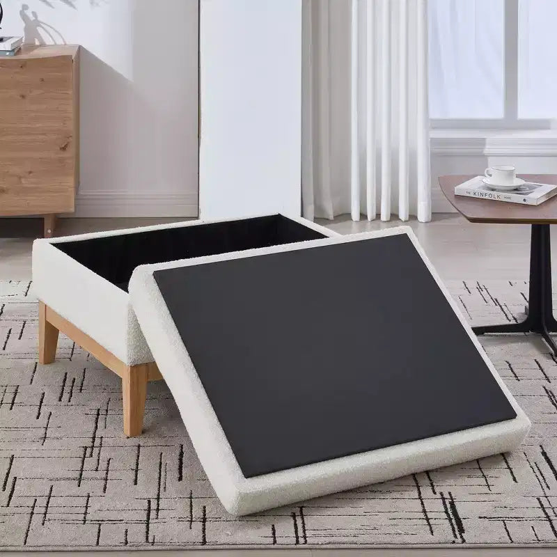 TUYOHW Poggiapiedi moderno con contenitore, poggiapiedi imbottito con coperchio reversibile, tavolino versatile per soggiorno, camera da letto, ingresso