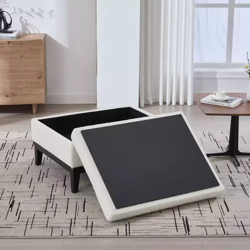 TUYOHW Poggiapiedi moderno con contenitore, poggiapiedi imbottito con coperchio reversibile, tavolino versatile per soggiorno, camera da letto, ingresso