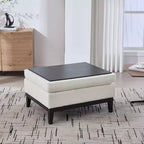 TUYOHW Poggiapiedi moderno con contenitore, poggiapiedi imbottito con coperchio reversibile, tavolino versatile per soggiorno, camera da letto, ingresso