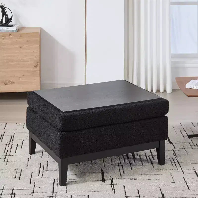 TUYOHW Poggiapiedi moderno con contenitore, poggiapiedi imbottito con coperchio reversibile, tavolino versatile per soggiorno, camera da letto, ingresso