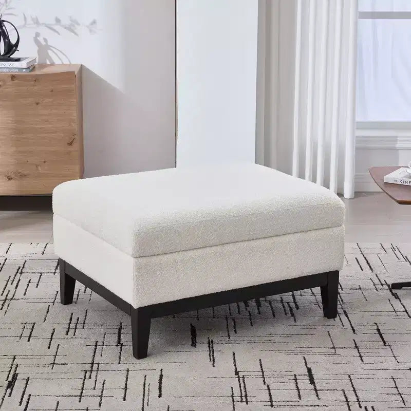 TUYOHW Poggiapiedi moderno con contenitore, poggiapiedi imbottito con coperchio reversibile, tavolino versatile per soggiorno, camera da letto, ingresso