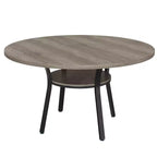 Tavolo da pranzo rotondo da 47 pollici per 4-6 persone, tavolo da cucina in legno con ripiano, tavolo da pranzo circolare in stile rustico per sala da pranzo, soggiorno, 4 gambe robuste
