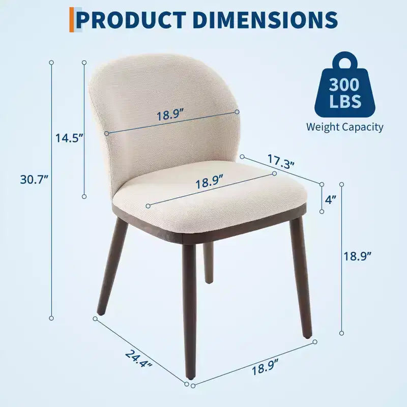 Sedie da pranzo set da 2, sedie da cucina in legno con rivestimento in tessuto, sedie laterali con capacità di 120 kg per cucina, sala da pranzo