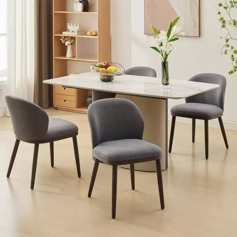 Sedie da pranzo set da 2, sedie da cucina in legno con rivestimento in tessuto, sedie laterali con capacità di 120 kg per cucina, sala da pranzo