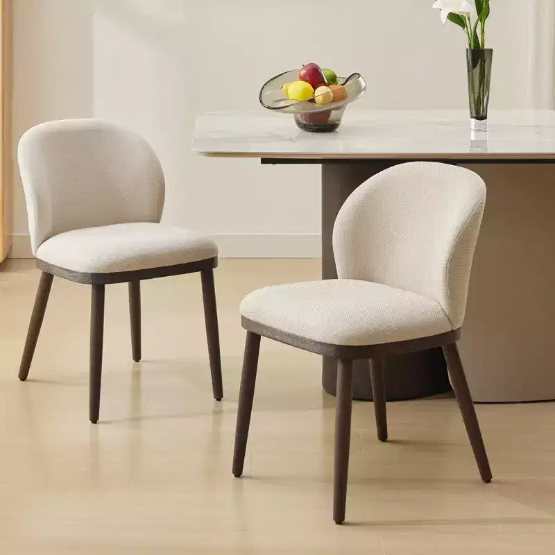 Sedie da pranzo set da 2, sedie da cucina in legno con rivestimento in tessuto, sedie laterali con capacità di 120 kg per cucina, sala da pranzo