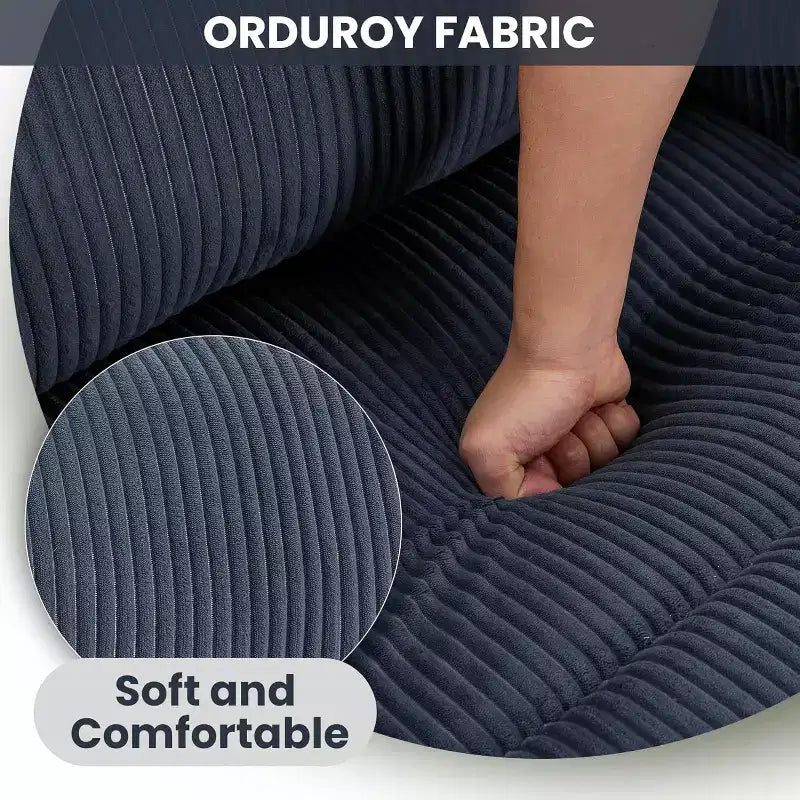 Poltrona reclinabile con massaggio e calore 155, reclinazione ergonomica, alzata assistita, doppio portabicchieri e tasche laterali, tessuto in velluto a coste per un comfort da salotto