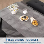 Set da pranzo 4 pezzi, tavolo da cucina con panca imbottita e 2 sedie imbottite, mobili da cucina industriali per cucina, sala da pranzo