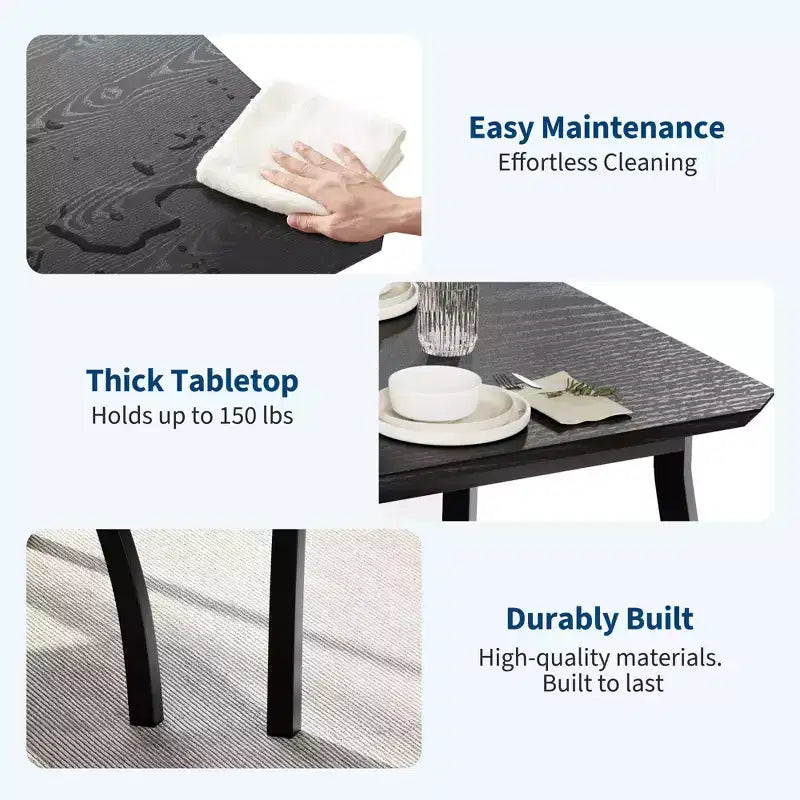 Set da pranzo 4 pezzi, tavolo da cucina con panca imbottita e 2 sedie imbottite, mobili da cucina industriali per cucina, sala da pranzo