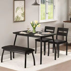 Set da pranzo 4 pezzi, tavolo da cucina con panca imbottita e 2 sedie imbottite, mobili da cucina industriali per cucina, sala da pranzo