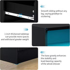 Acekool Cassettiera Nera a 4 Cassetti, Organizzatore Contenitore Moderno per Camera da Letto, Soggiorno, Ingresso