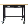 Adjustable Workbench Steel Workstation with Drawers, Power Outlets, and Wheels for Garage