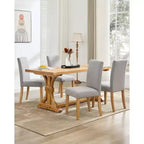 COZONY Sedie da pranzo imbottite Parsons, sedia laterale in tessuto di lino con gambe in legno per sala da pranzo, cucina, ristorante, soggiorno