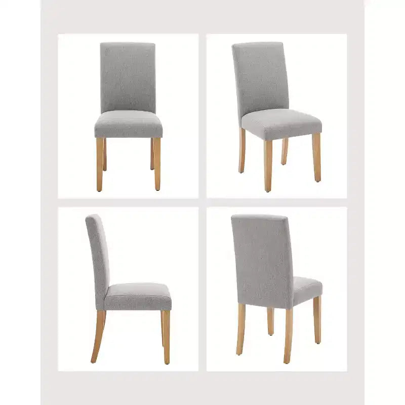 COZONY Sedie da pranzo imbottite Parsons, sedia laterale in tessuto di lino con gambe in legno per sala da pranzo, cucina, ristorante, soggiorno