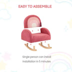 Poltrona e sedia a dondolo per bambini JOYMOR, in tessuto confortevole teddy fleece sfumato, struttura in legno, divanetto per la lettura