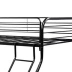 Letto a castello in metallo Bellemave, una piazza e mezza superiore, struttura resistente, scala inclinata, sponda di protezione superiore rinforzata, facile da montare, nero, salvaspazio