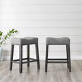 GDFStudio Nolan Upholstered Counter Height Stool with Saddle Seat (Set of 2)