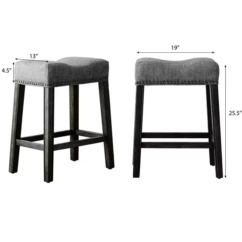GDFStudio Nolan Sgabello imbottito altezza bancone con seduta a sella (Set di 2)