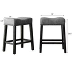 GDFStudio Nolan Sgabello imbottito altezza bancone con seduta a sella (Set di 2)