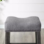 GDFStudio Nolan Sgabello imbottito altezza bancone con seduta a sella (Set di 2)