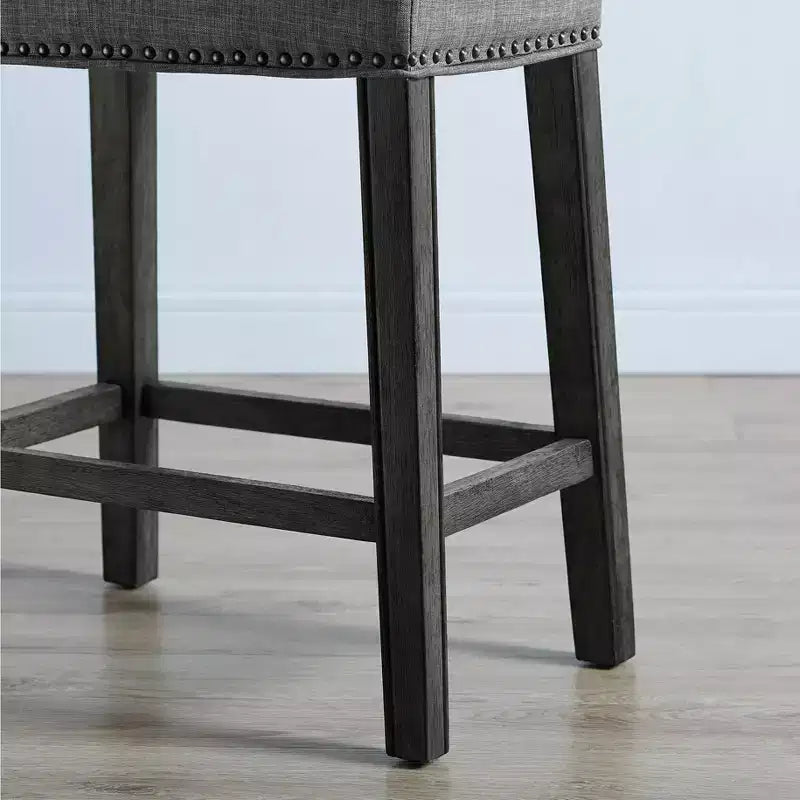 GDFStudio Nolan Sgabello imbottito altezza bancone con seduta a sella (Set di 2)