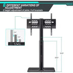 Mobile TV Greenstell con presa di corrente, supporto TV universale da pavimento per TV da 32-75 pollici, regolabile in altezza, supporto TV alto girevole con base in legno