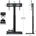 Mobile TV Greenstell con presa di corrente, supporto TV universale da pavimento per TV da 32-75 pollici, regolabile in altezza, supporto TV alto girevole con base in legno