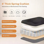 Sedia da ufficio ergonomica con poggiatesta, supporto lombare e cuscino del sedile regolabili, sedia da scrivania in pelle con funzione reclinabile per l'home office