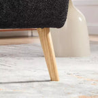Poltrona moderna senza braccioli con gambe in legno di gomma, sedia slipper rivestita in ciniglia per soggiorno, camera da letto o angolo lettura-Panipeachy