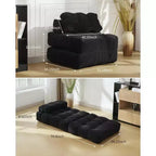 Acekool Divano Letto Pieghevole, Poltrona Letto Convertibile con Cuscino e Tasca Laterale, Design con Materasso Richiudibile, Lettino da Terra Portatile per Piccoli Spazi