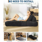 Acekool Divano Letto Pieghevole, Poltrona Letto Convertibile con Cuscino e Tasca Laterale, Design con Materasso Richiudibile, Lettino da Terra Portatile per Piccoli Spazi