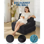 Acekool Divano Letto Pieghevole, Poltrona Letto Convertibile con Cuscino e Tasca Laterale, Design con Materasso Richiudibile, Lettino da Terra Portatile per Piccoli Spazi