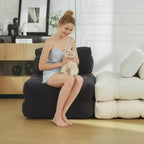 Acekool Divano Letto Pieghevole, Poltrona Letto Convertibile con Cuscino e Tasca Laterale, Design con Materasso Richiudibile, Lettino da Terra Portatile per Piccoli Spazi