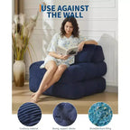 Acekool Divano Letto Pieghevole, Poltrona Letto Convertibile con Cuscino e Tasca Laterale, Design con Materasso Richiudibile, Lettino da Terra Portatile per Piccoli Spazi